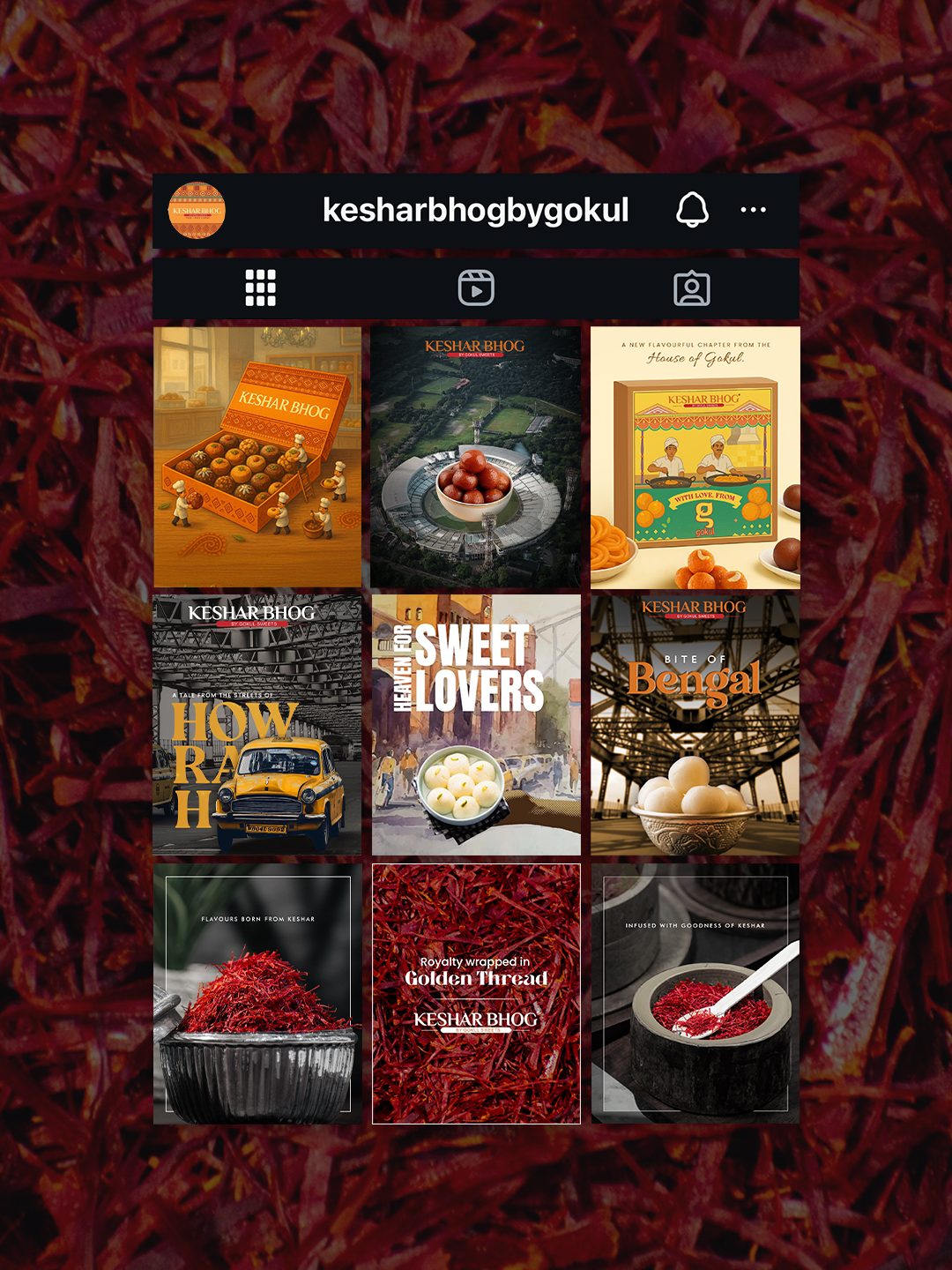 Keshar Bhog by Gokul Instagram grid by Digitool